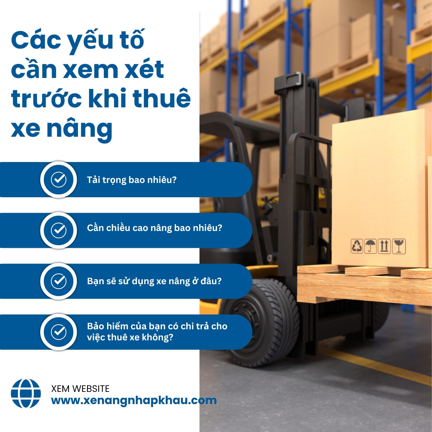 Các yếu tố cần xem xét trước khi thuê xe nâng